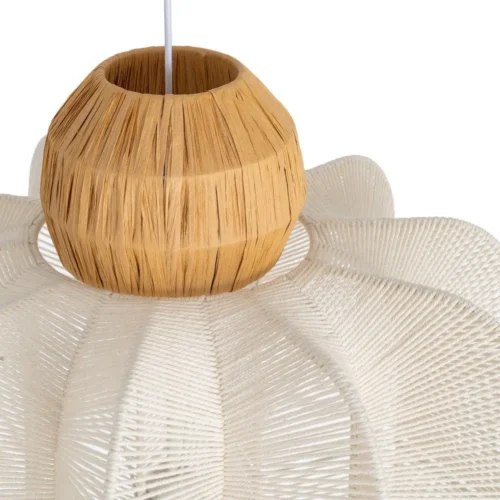 Plafonnier corde de papier blanc et naturel forme lanterne Ixia 60 cm — vue 3