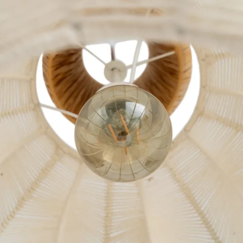 Plafonnier corde de papier blanc et naturel forme lanterne Ixia 60 cm — vue 5