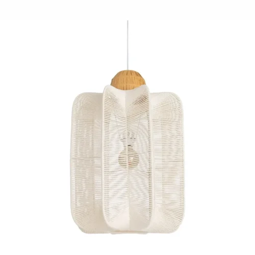 Plafonnier corde de papier blanc et naturel Ixia 45 cm