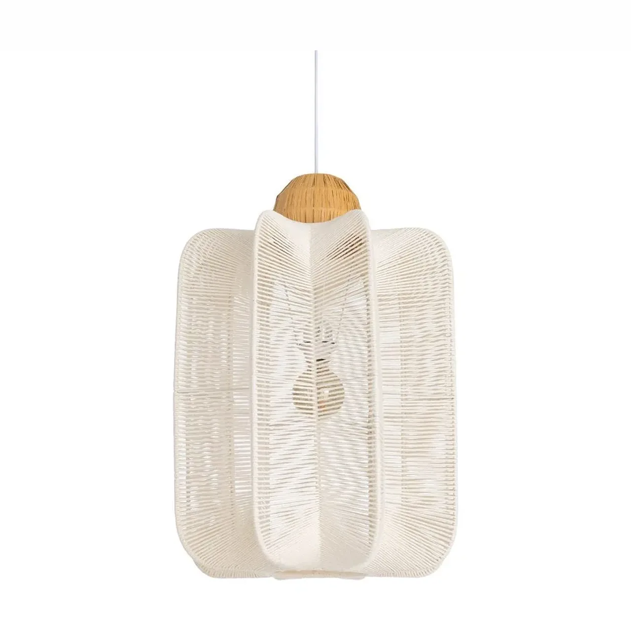 Plafonnier corde de papier blanc et naturel Ixia 45 cm