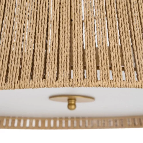 Plafonnier rond corde de papier naturelle et métal doré Ixia Ø 56 cm — vue 3