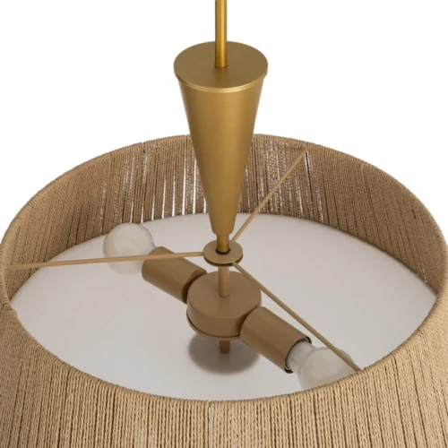 Plafonnier rond corde de papier naturelle et métal doré Ixia Ø 56 cm — vue 4