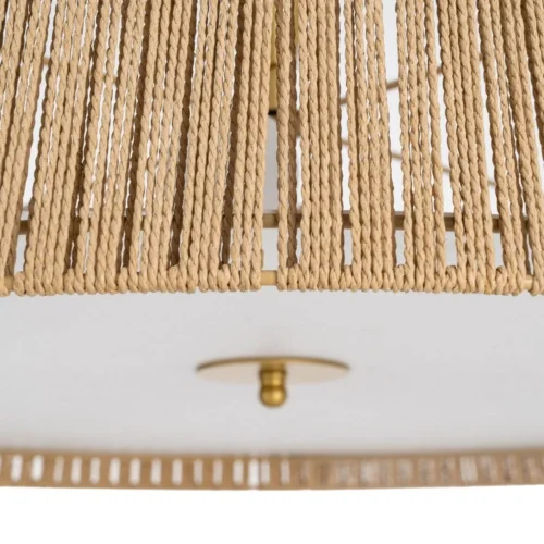 Plafonnier rond corde de papier naturelle et métal doré Ixia Ø 76 cm — vue 3