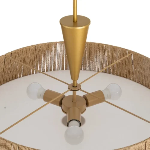 Plafonnier rond corde de papier naturelle et métal doré Ixia Ø 76 cm — vue 4