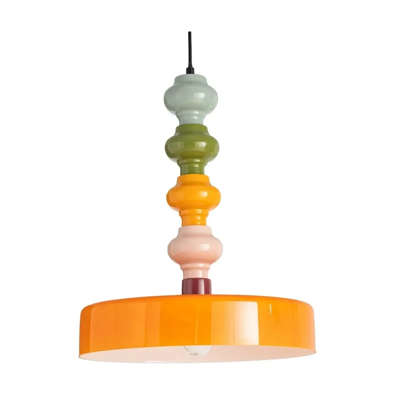 Plafonnier rond verre orange et métal multicolore Ixia Ø 35 cm