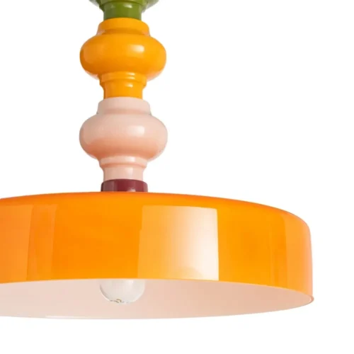 Plafonnier rond verre orange et métal multicolore Ixia Ø 35 cm — vue 2