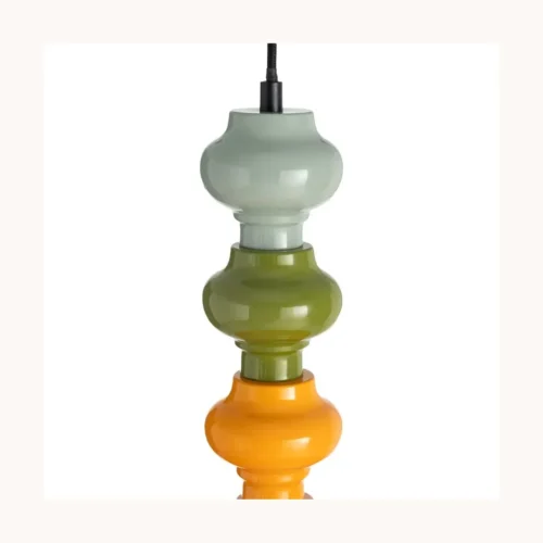 Plafonnier rond verre orange et métal multicolore Ixia Ø 35 cm — vue 4