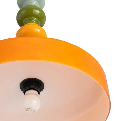 Plafonnier rond verre orange et métal multicolore Ixia Ø 35 cm — vue 5