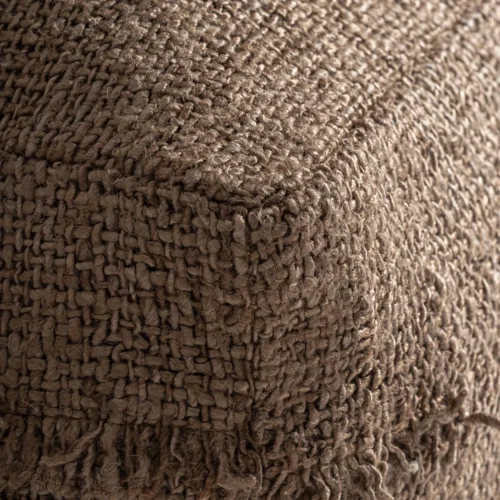 Pouf Liam coton beige et lin marron Vical Home — vue 3