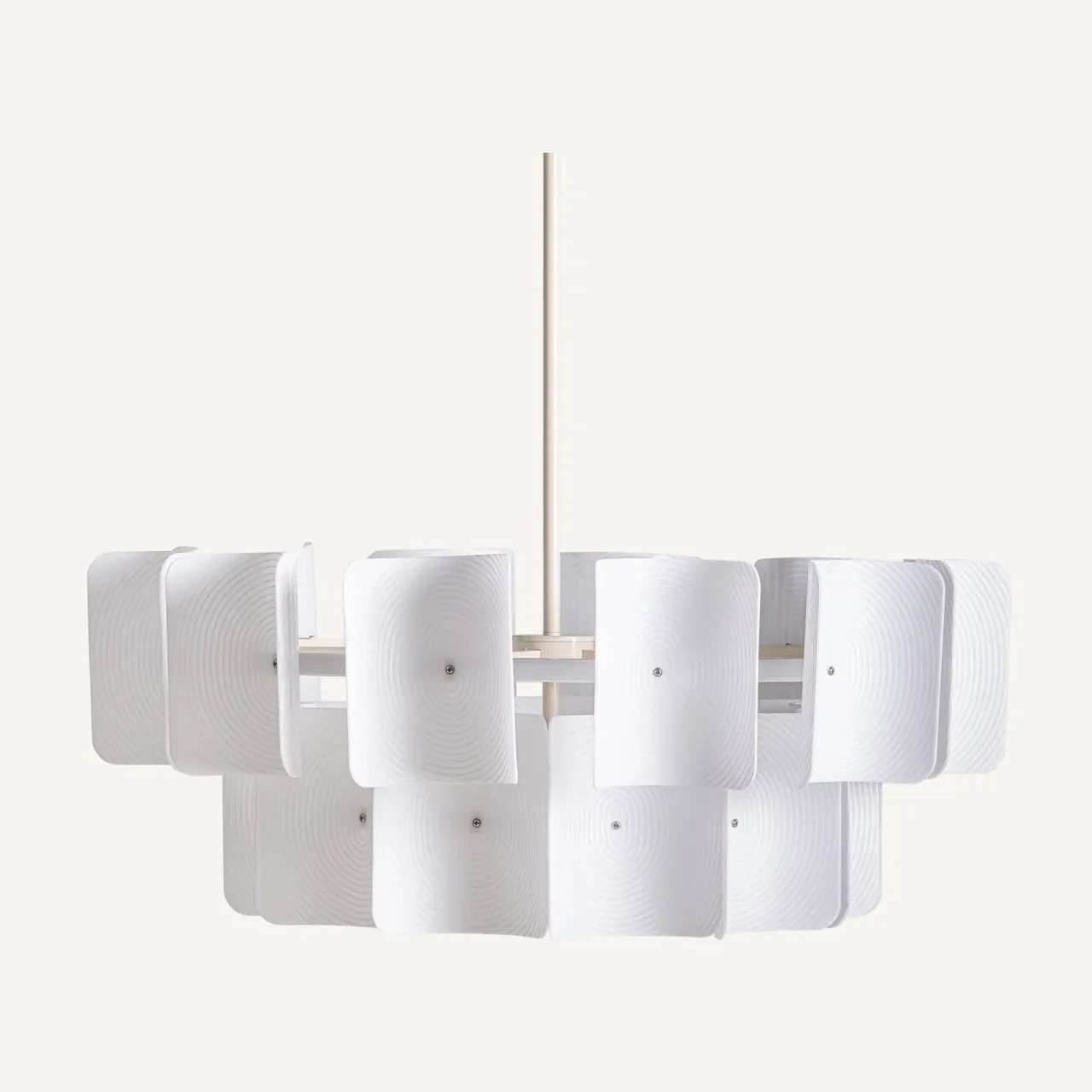 Suspension acrylique blanc et acier beige 80 cm Vical Home