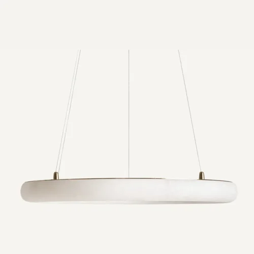Suspension albâtre blanc et acier bronze 60 cm Vical Home
