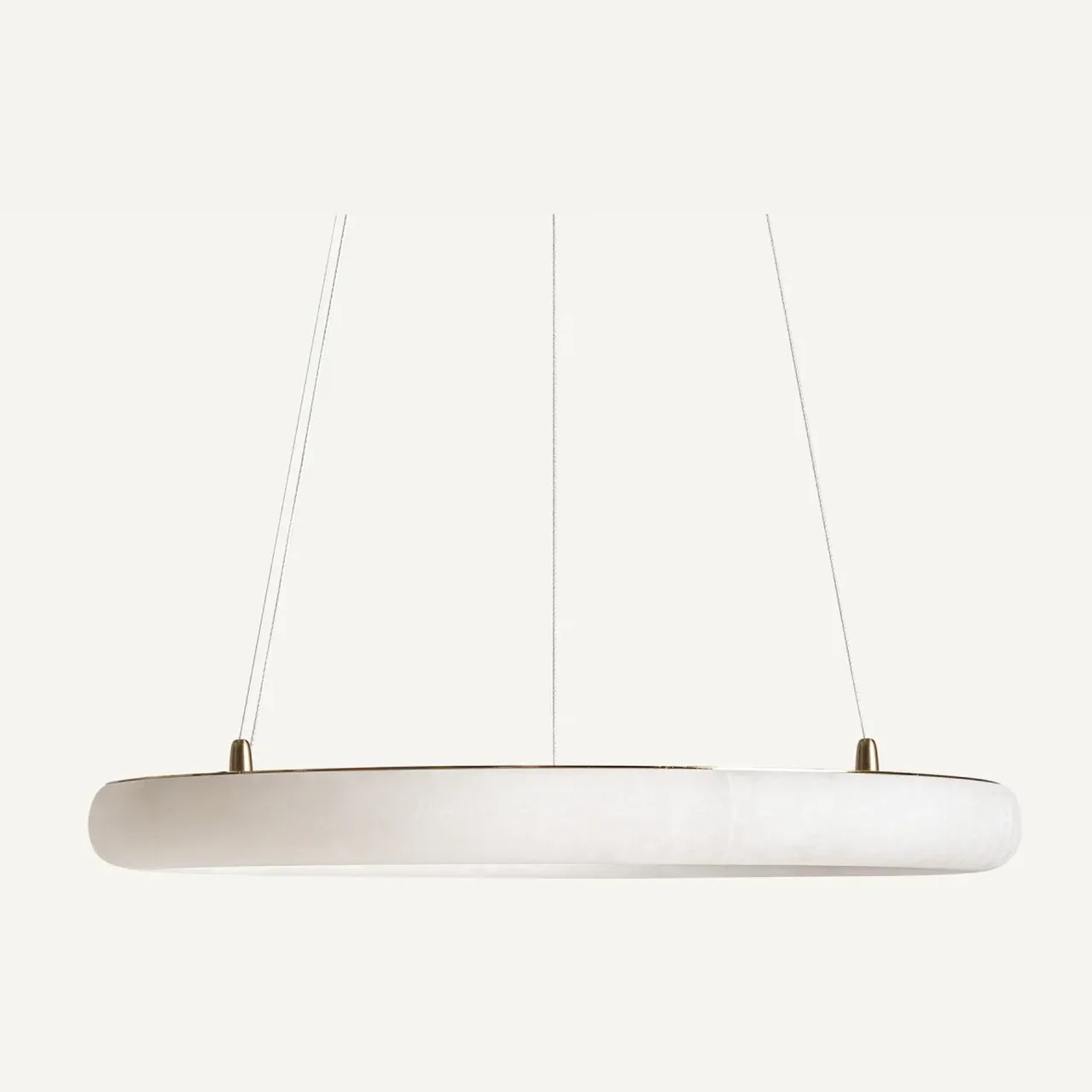 Suspension albâtre blanc et acier bronze 60 cm Vical Home