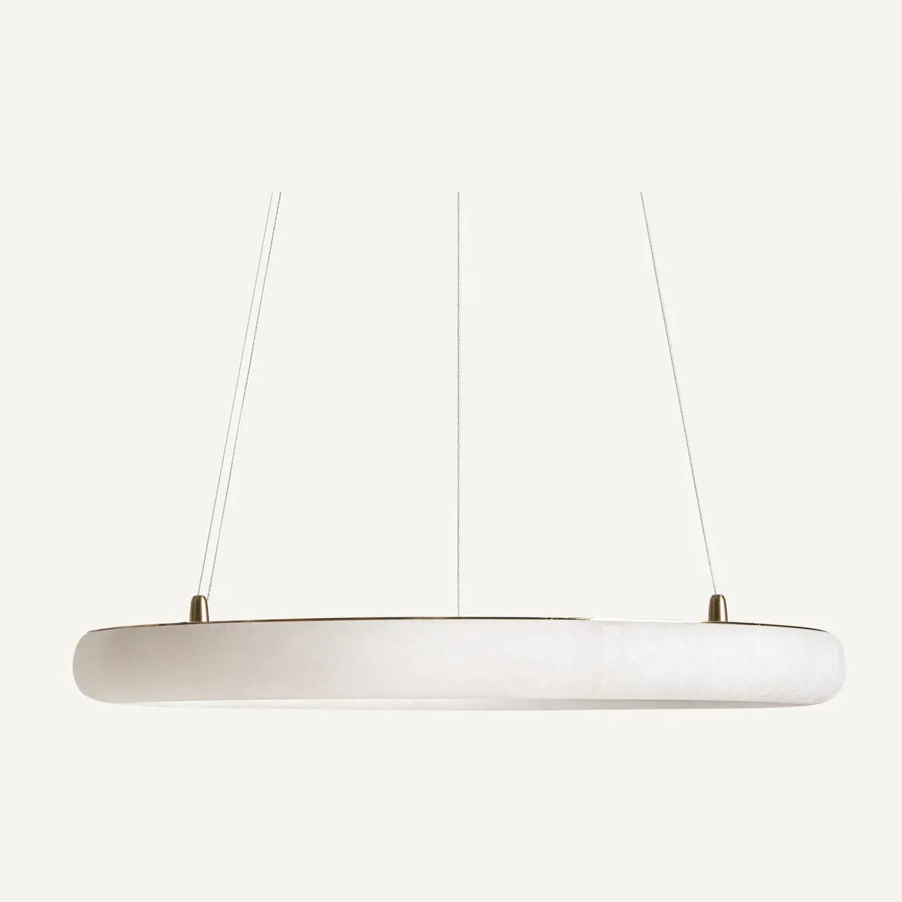 Suspension albâtre blanc et acier bronze 80 cm Vical Home