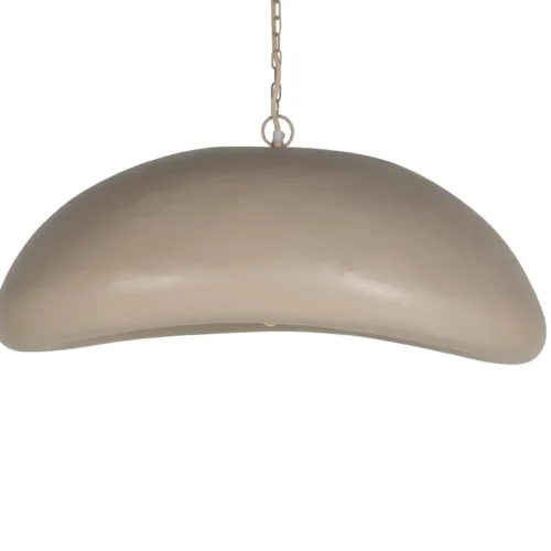 Suspension allongée en papier mâché taupe forme galet Ethan Chloé 72 cm — vue 2