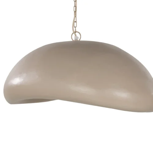Suspension allongée en papier mâché taupe forme galet Ethan Chloé 72 cm — vue 3