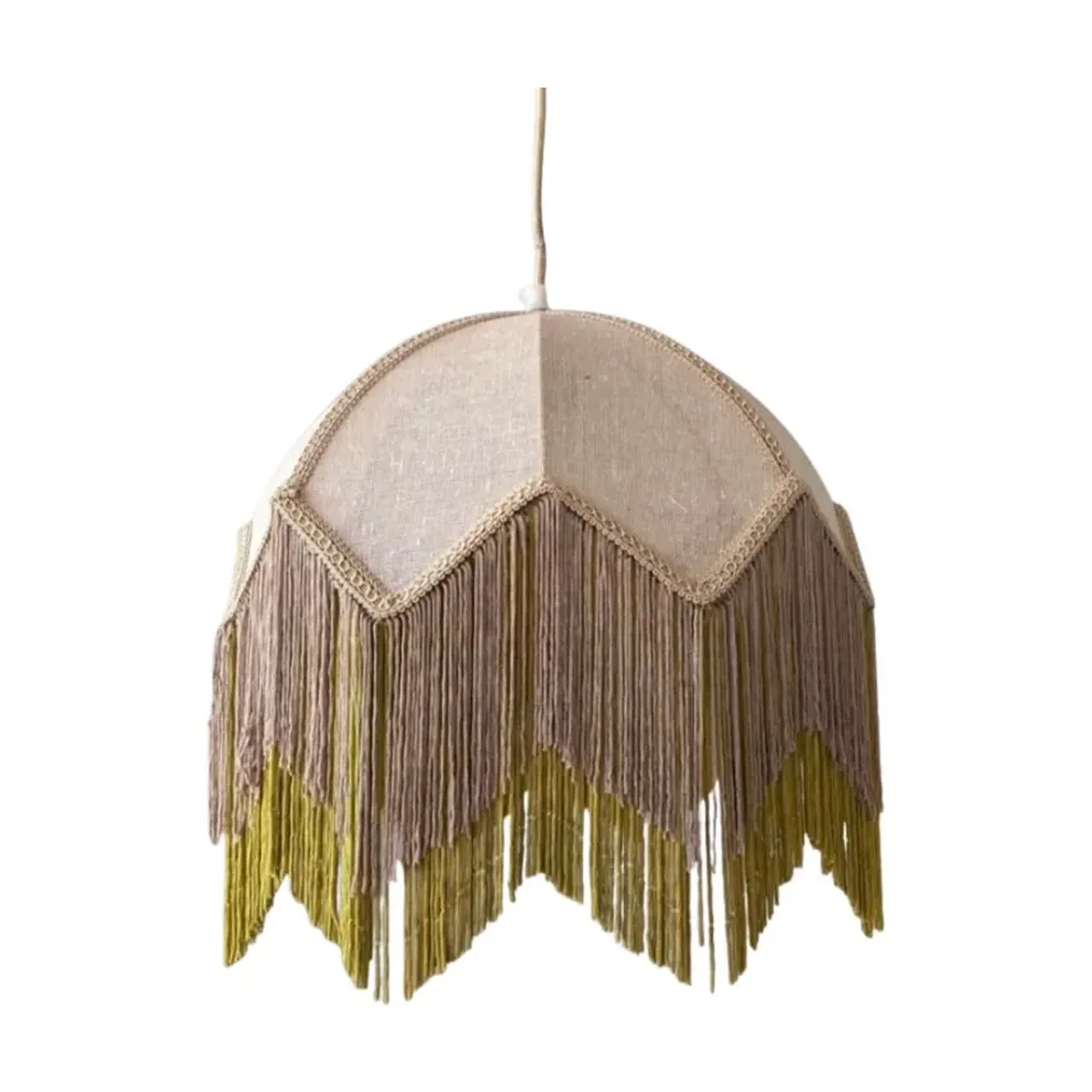 Suspension Daisy Ronde Naturel & Verte Athezza