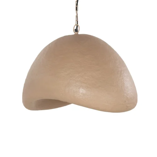 Luminaires Ethan Chloé Suspension en papier mâché terre rosée coque ondulée Ethan Chloé 58 cm