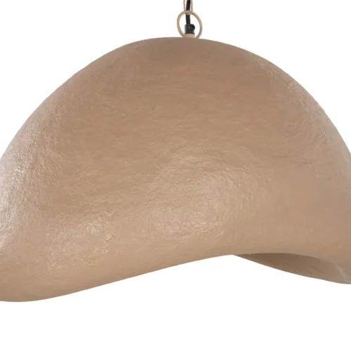 Suspension en papier mâché terre rosée coque ondulée Ethan Chloé 58 cm — vue 2