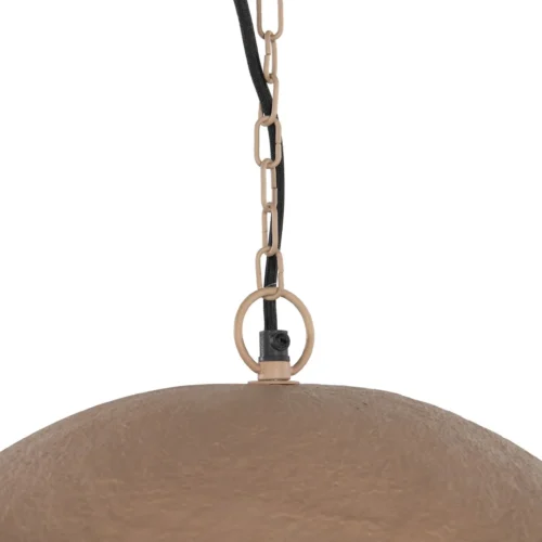 Suspension en papier mâché terre rosée coque ondulée Ethan Chloé 58 cm — vue 6