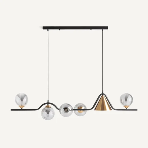 Suspension Fasha verre gris fumé et acier cuivré Vical Home — vue 2
