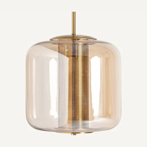Luminaires Vical Home Suspension Koda verre ambré fumé et doré Vical Home