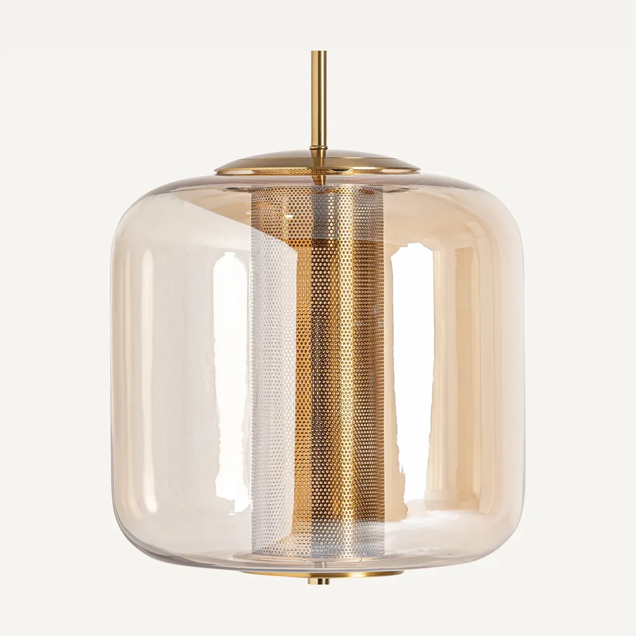 Suspension Koda verre ambré fumé et doré Vical Home