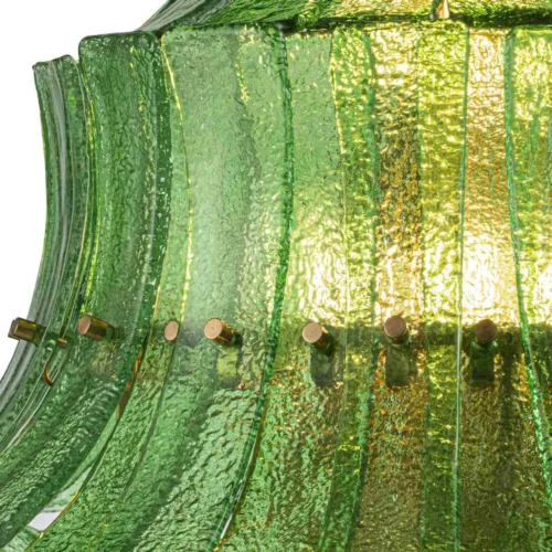 Suspension pagode en verre vert bouteille onze lumières Ethan Chloé 76 cm de haut — vue 3
