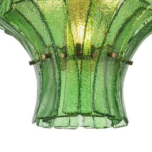 Suspension pagode en verre vert bouteille onze lumières Ethan Chloé 76 cm de haut — vue 4