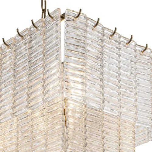 Suspension rectangulaire baguettes de verre deux étages pour table Ethan Chloé 103 cm — vue 4