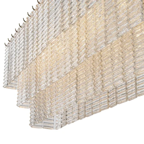 Suspension rectangulaire baguettes de verre deux étages pour table Ethan Chloé 103 cm — vue 5