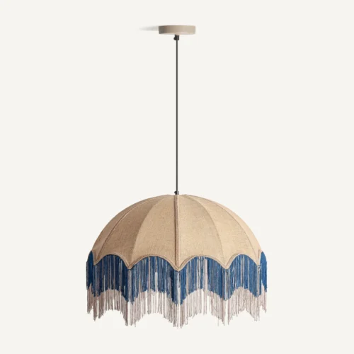 Suspension Sakhsa jute beige et bleu Vical Home — vue 2