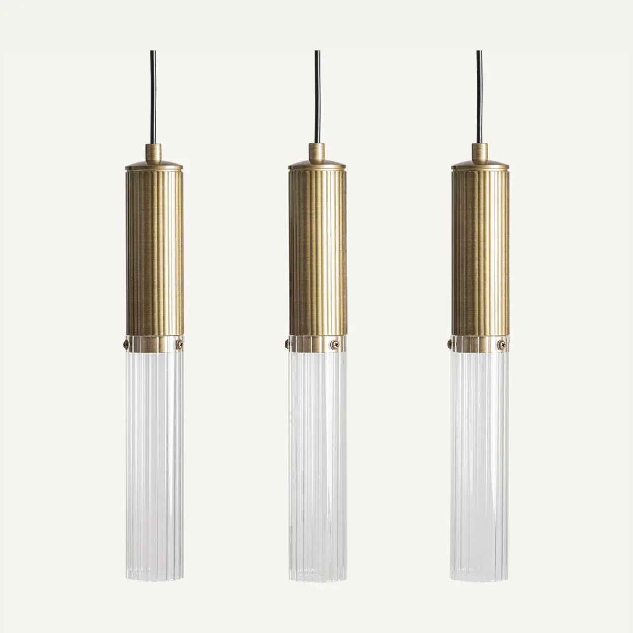 Suspension Spike verre et acier bronze Vical Home