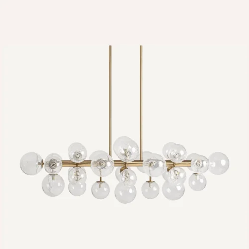Suspension verre transparent et acier bronze 133 cm Vical Home