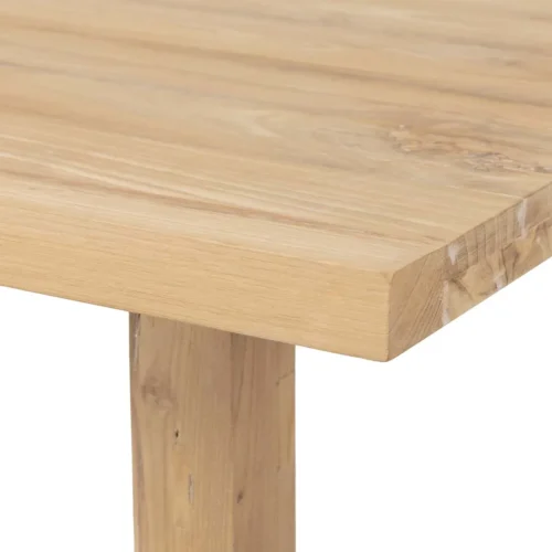 Table à manger bois clair 200 cm plateau épais piétement croisé Ethan Chloé — vue 2