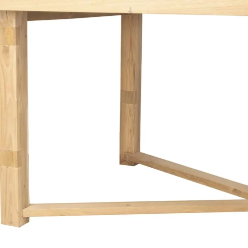 Table à manger bois clair 200 cm plateau épais piétement croisé Ethan Chloé — vue 6