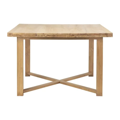 Table à manger bois clair 200 cm plateau épais piétement croisé Ethan Chloé — vue 9