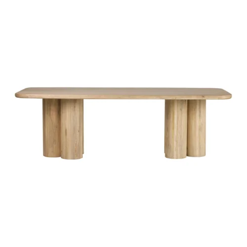 Chaises et tables à manger Ethan Chloé Table à manger bois de manguier 240 cm Felo colonnes cannelées Ethan Chloé — vue 5