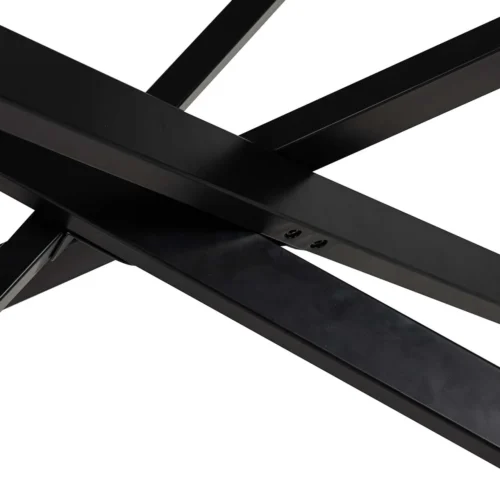 Table à manger céramique blanche Moncton piétement étoile noir Ethan Chloé 200 cm — vue 8