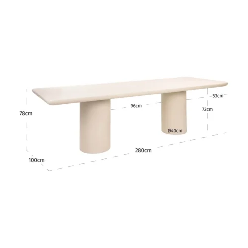 Table à manger extérieure Urban Bloom sandstone 280 Richmond Interiors — vue 6