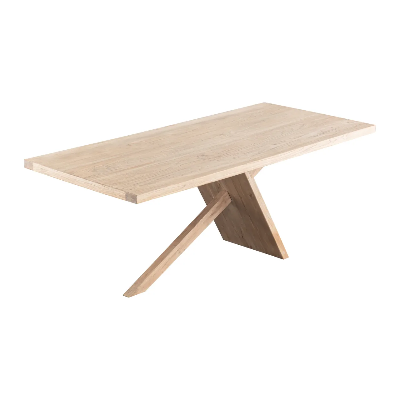 Table à manger orme recyclé Amala piétement en croix Ethan Chloé 200 cm