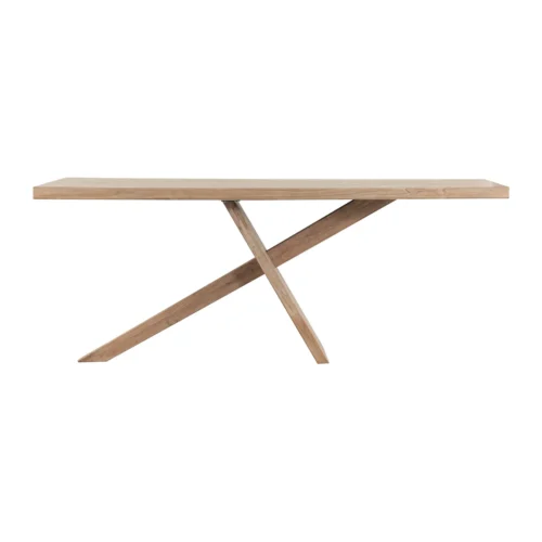 Table à manger orme recyclé Amala piétement en croix Ethan Chloé 200 cm — vue 3