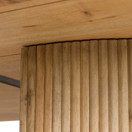 Table à manger ovale bois de manguier Myra 240 cm piétements cannelés Ethan Chloé — vue 11
