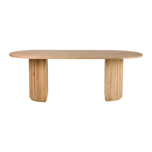 Table à manger ovale bois de manguier Myra 240 cm piétements cannelés Ethan Chloé — vue 3