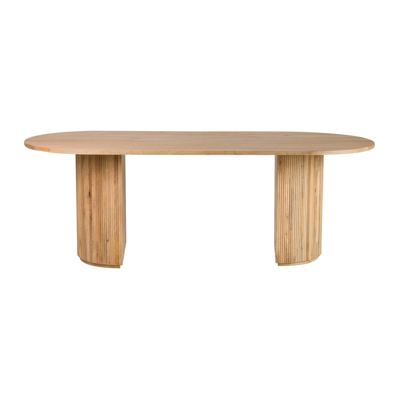Table à manger ovale bois de manguier Myra 240 cm piétements cannelés Ethan Chloé — vue 3