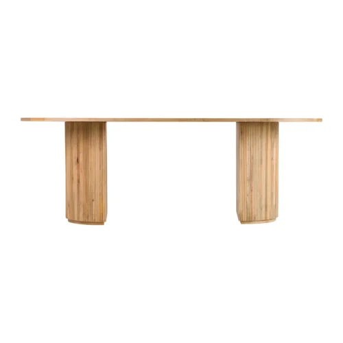 Table à manger ovale bois de manguier Myra 240 cm piétements cannelés Ethan Chloé — vue 4