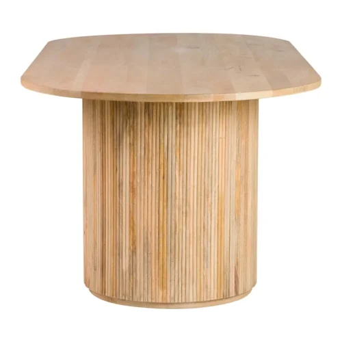 Table à manger ovale bois de manguier Myra 240 cm piétements cannelés Ethan Chloé — vue 5