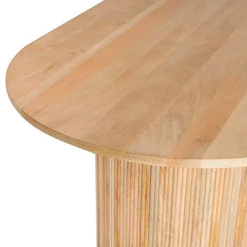 Table à manger ovale bois de manguier Myra 240 cm piétements cannelés Ethan Chloé — vue 7