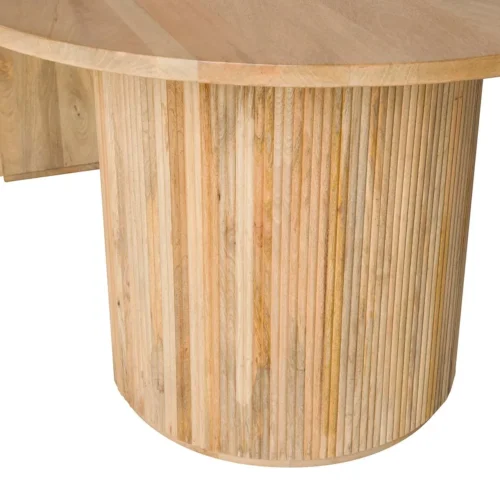 Table à manger ovale bois de manguier Myra 240 cm piétements cannelés Ethan Chloé — vue 9