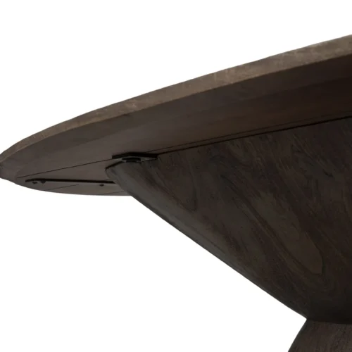 Table à manger ovale bois de mindi brun pied central évasé Ethan Chloé 200 cm — vue 6
