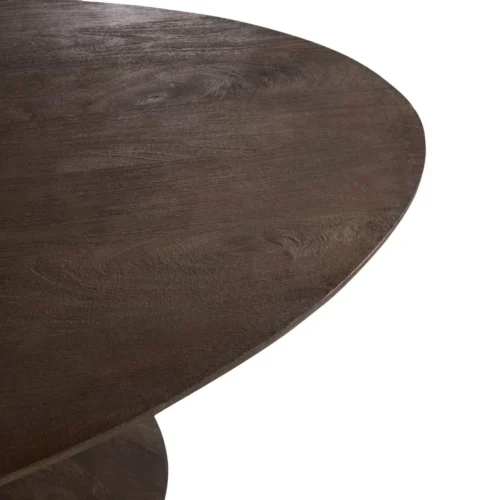 Table à manger ovale bois de mindi brun pied central évasé Ethan Chloé 200 cm — vue 4